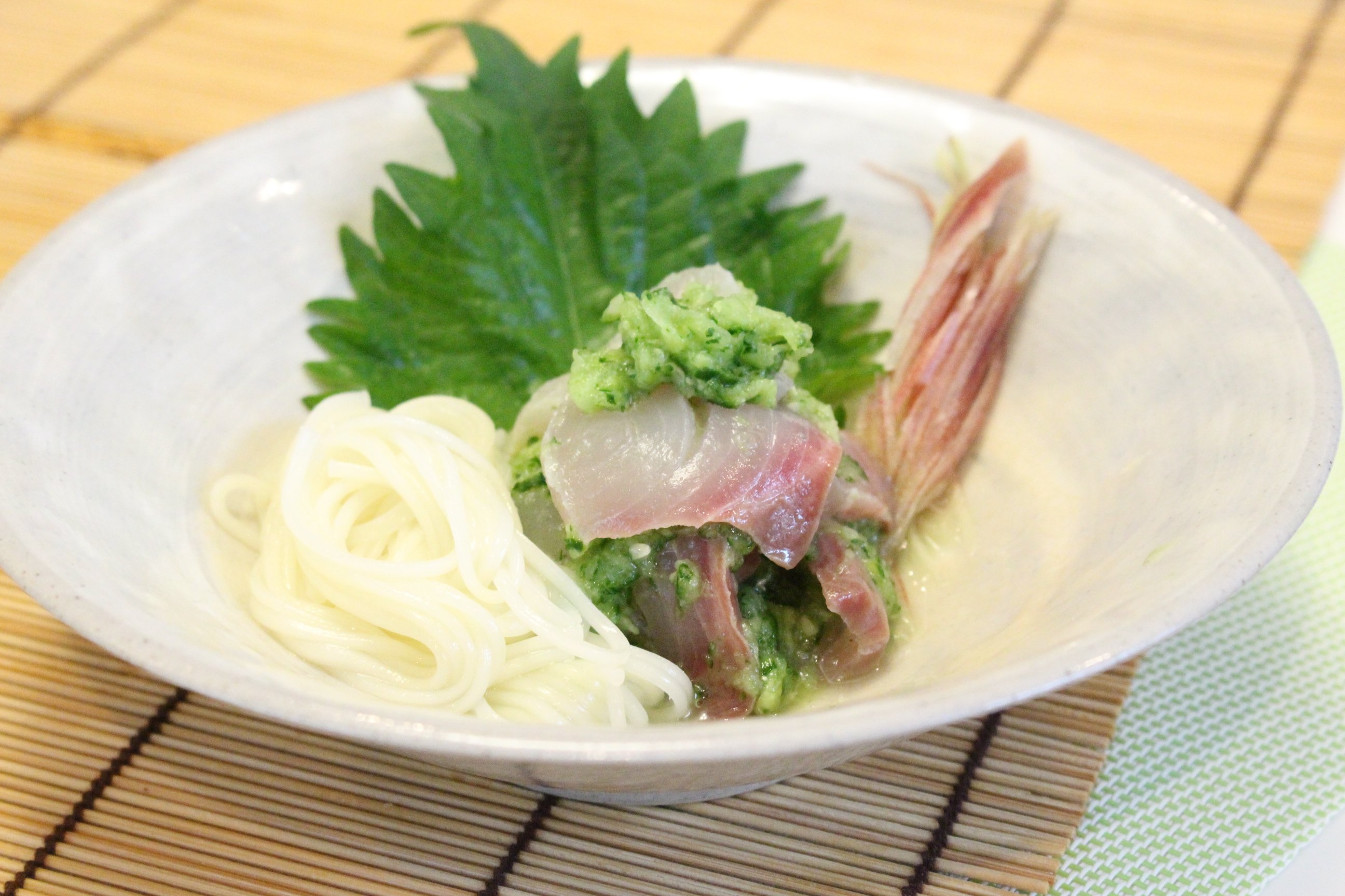 ヒラマサのキュウリすし酢あえ