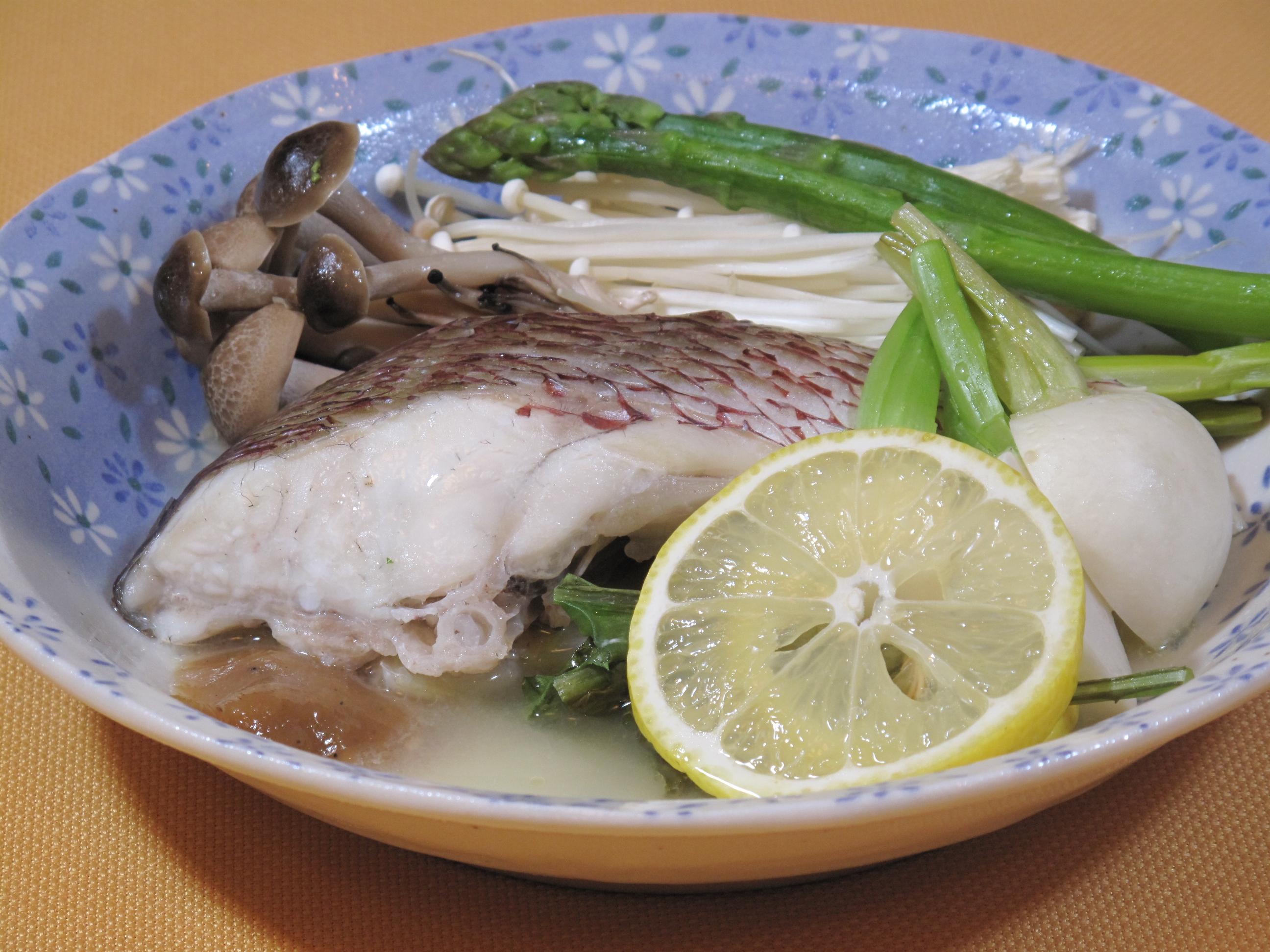 真鯛と野菜のレンジ蒸し